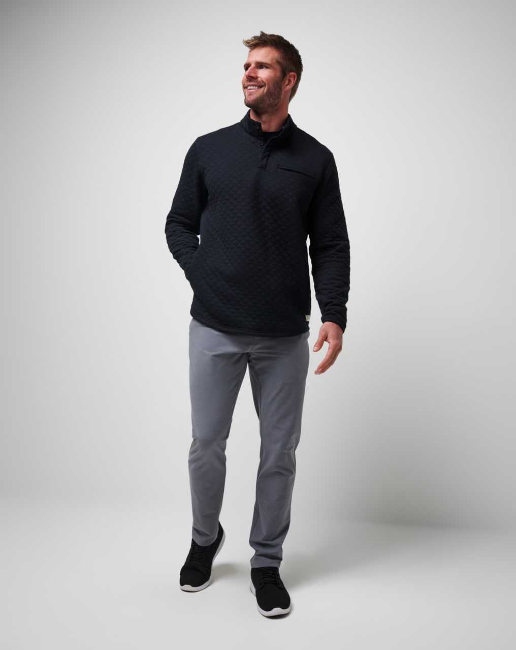 Black Travis Mathew Transatlantic Quarter Zip | FAGE20847