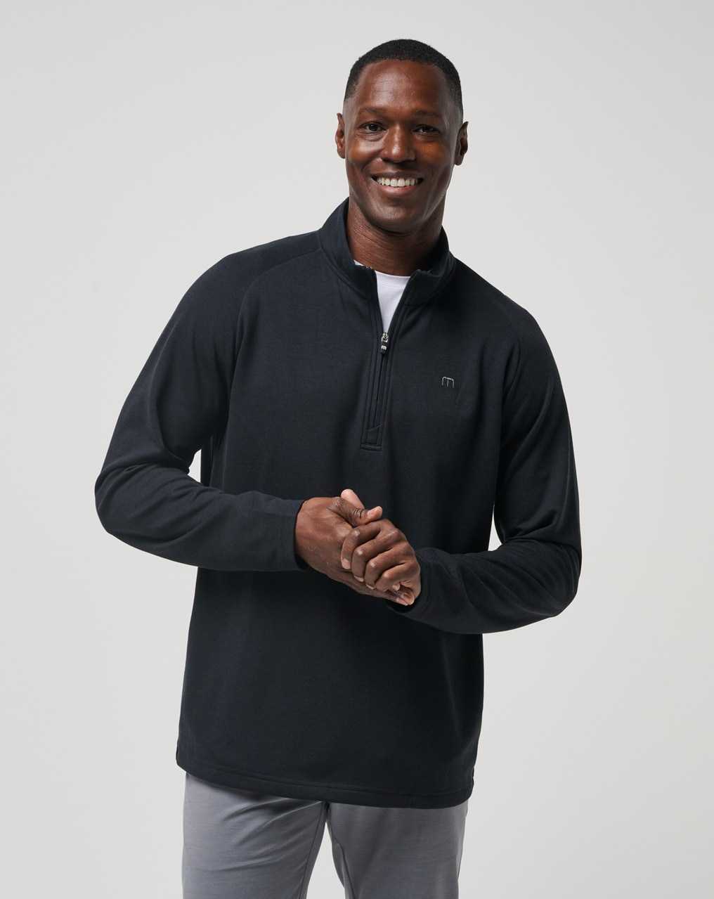 Black Travis Mathew Upgraded Quarter Zip | AUXS09685