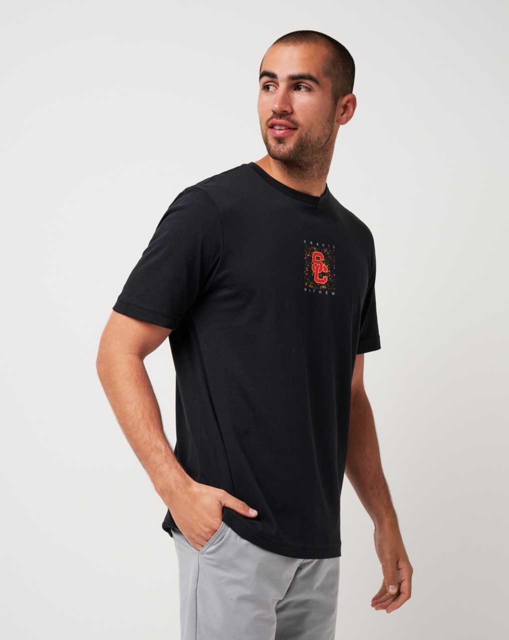 Black Travis Mathew Usc School Spirit Tee | GYQM24085