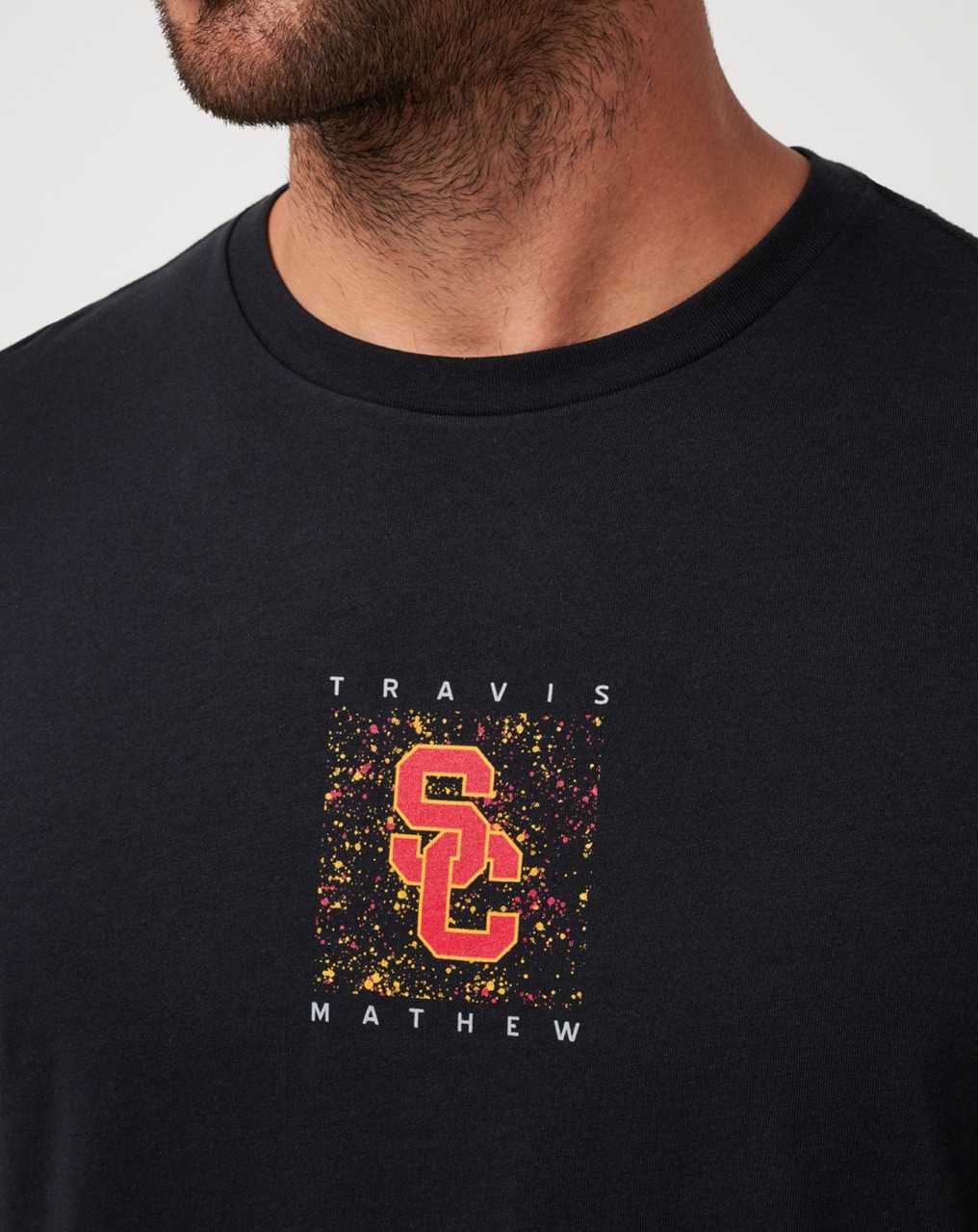 Black Travis Mathew Usc School Spirit Tee | GYQM24085