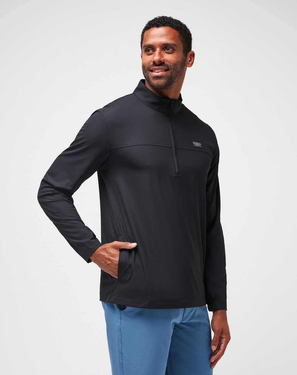 Black Travis Mathew Wanderlust Quarter Zip | XFUN92140