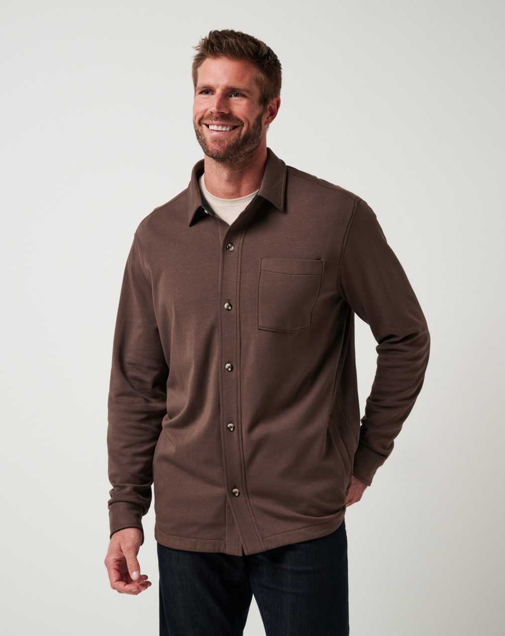 Chocolate Travis Mathew Cloud Shirt Jacket | QZVY82147