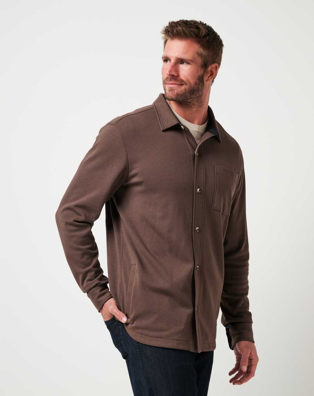 Chocolate Travis Mathew Cloud Shirt Jacket | QZVY82147