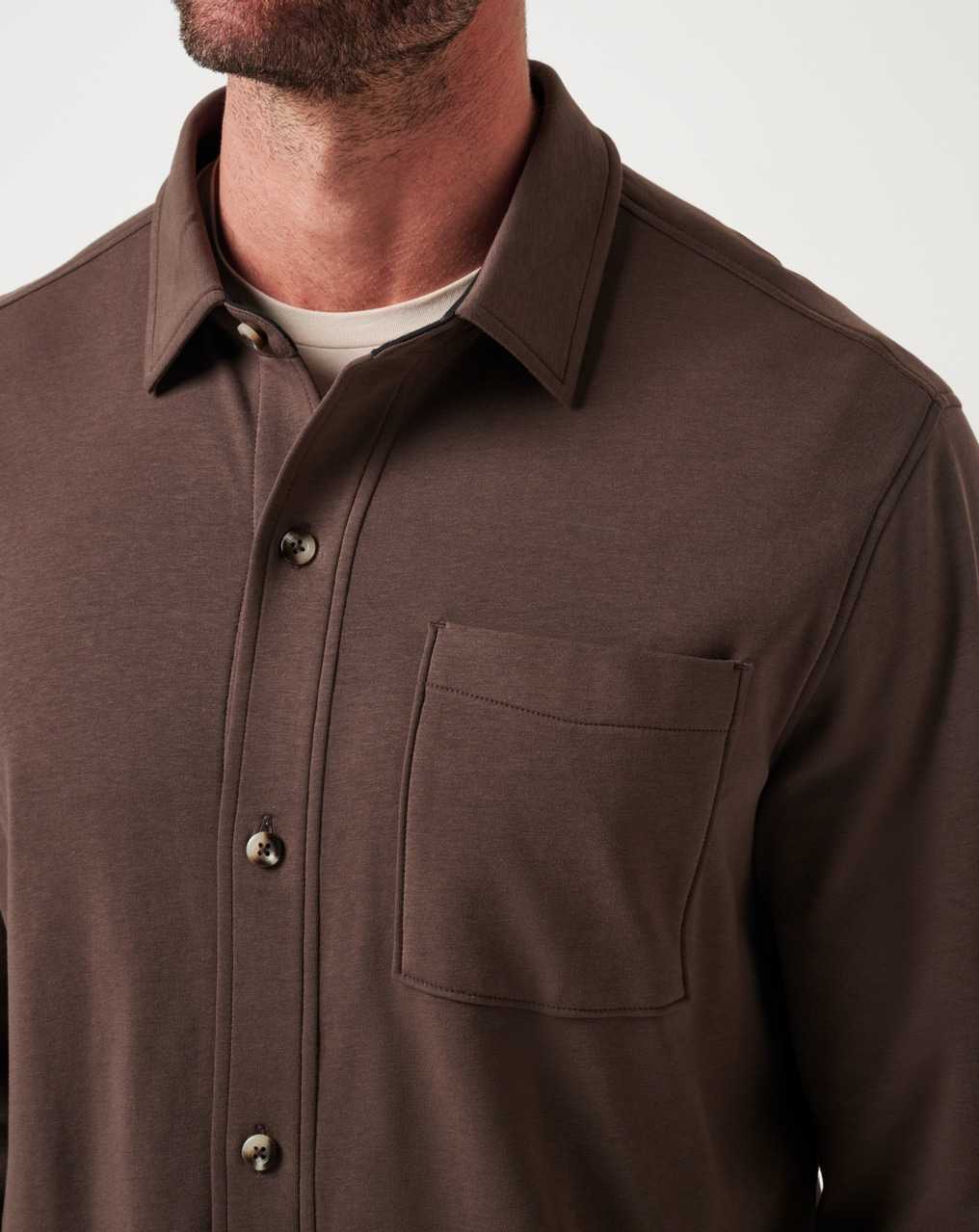 Chocolate Travis Mathew Cloud Shirt Jacket | QZVY82147