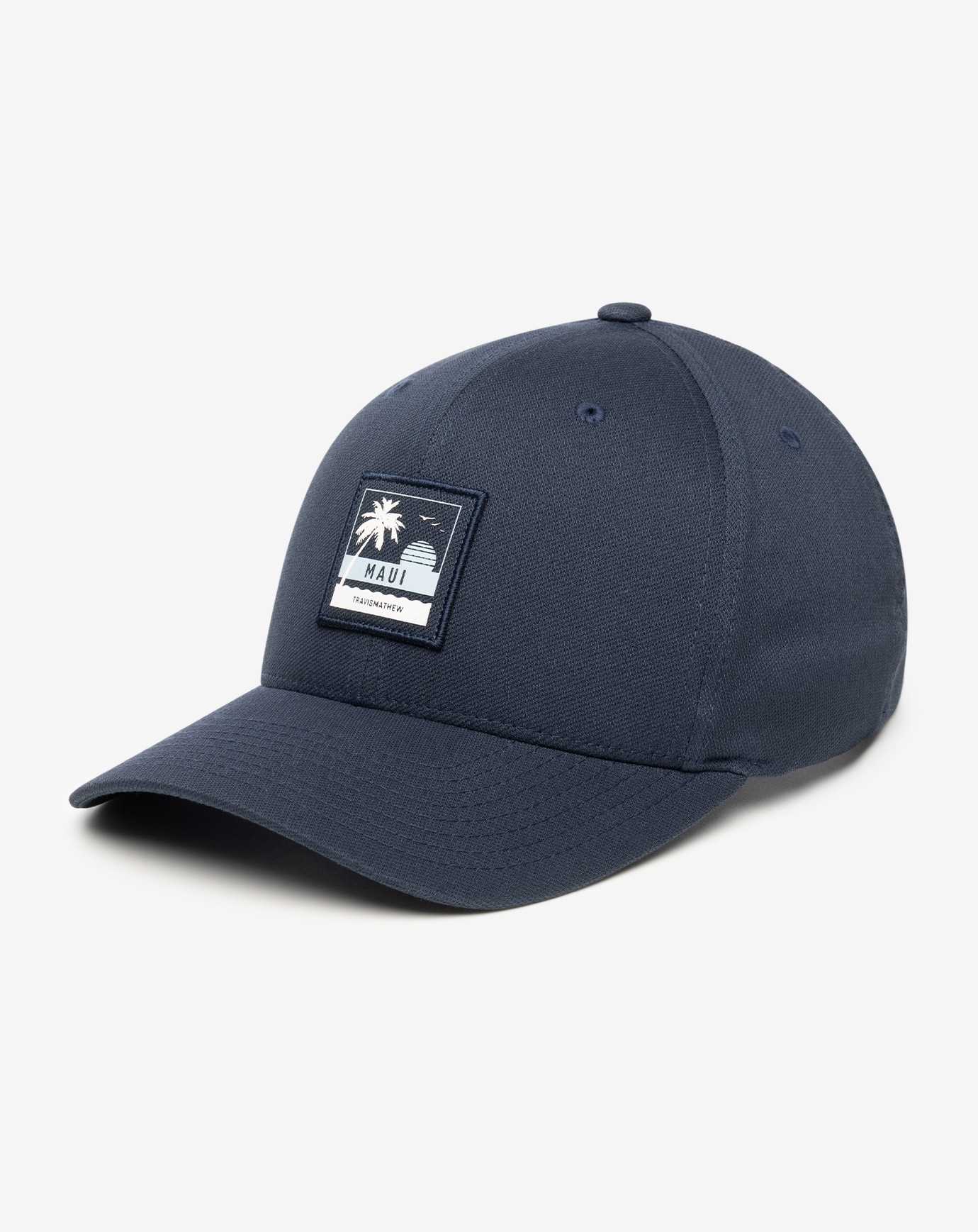 Dark Blue Travis Mathew Grand Illusion Snapback Hat | NUOX96271