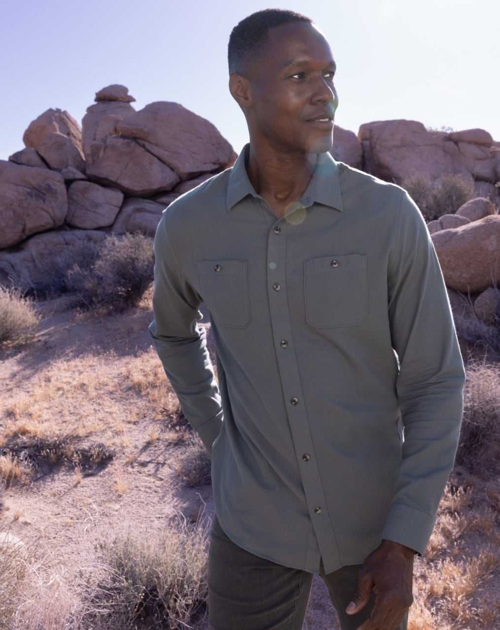 Dark Olive Travis Mathew Cloud Flannel Button-up | XAVQ32861