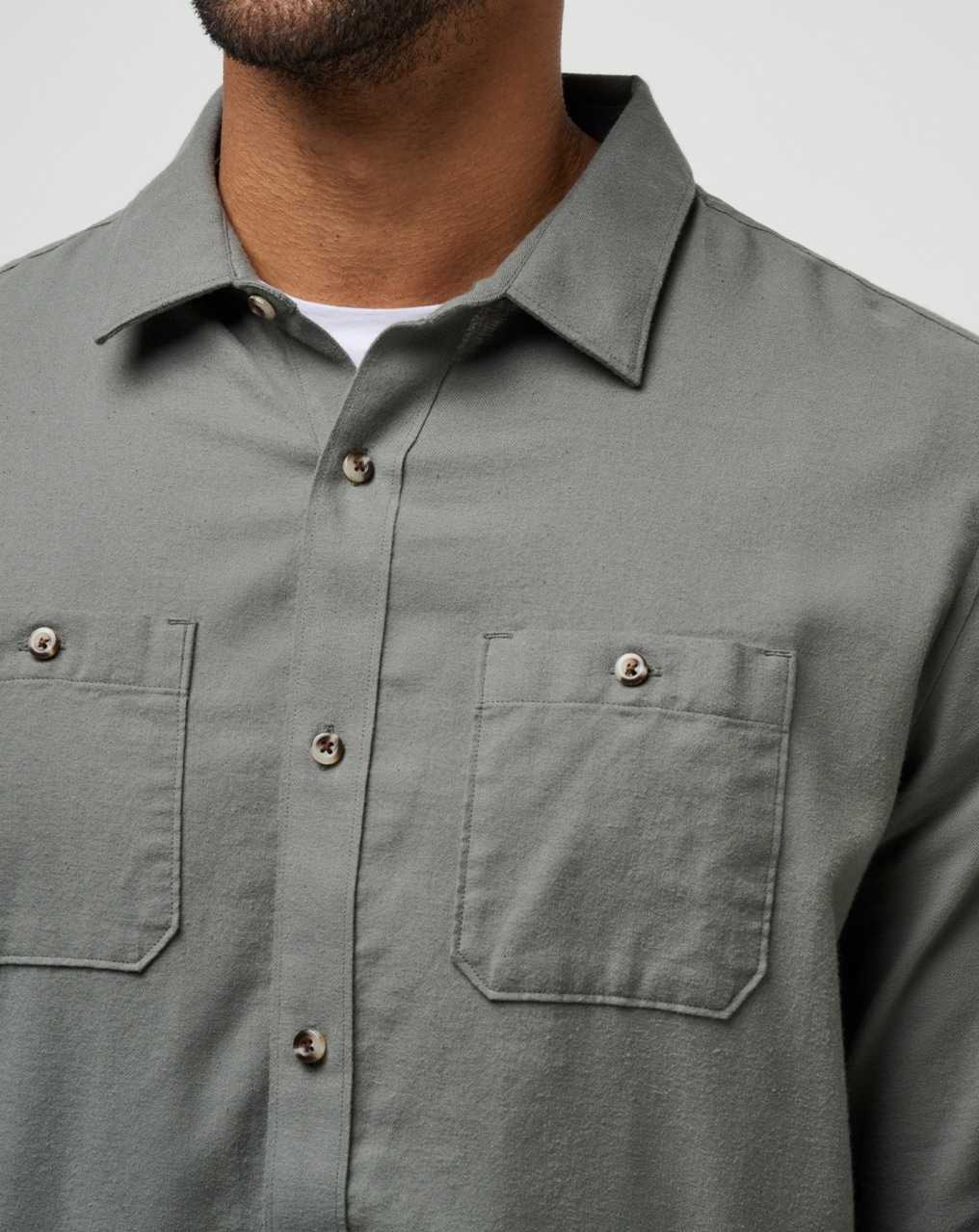 Dark Olive Travis Mathew Cloud Flannel Button-up | XAVQ32861