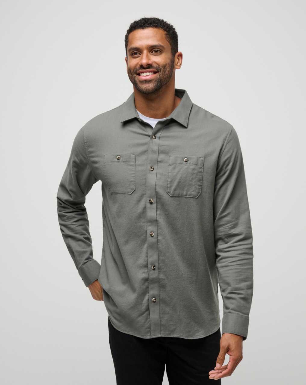 Dark Olive Travis Mathew Cloud Flannel Button-up | XAVQ32861