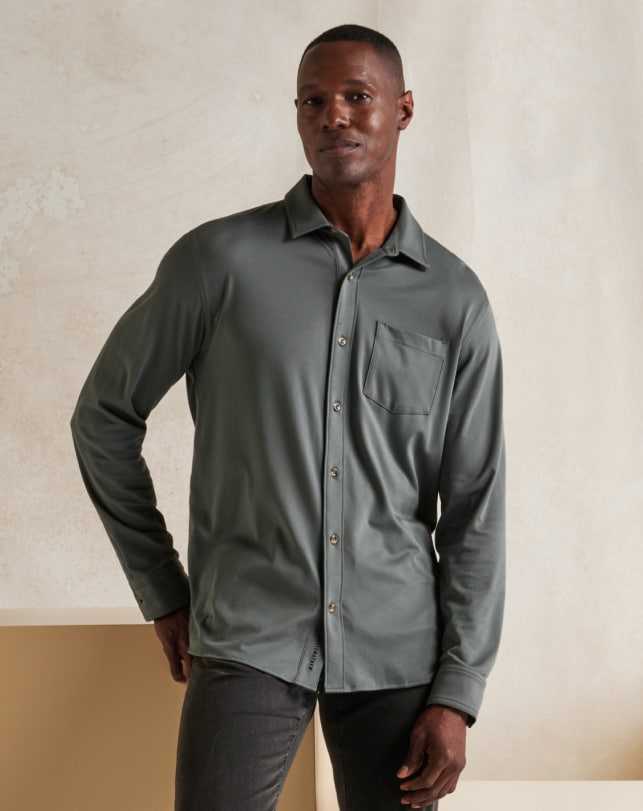 Dark Olive Travis Mathew Evening Bonfire Button-up | OZNP86375