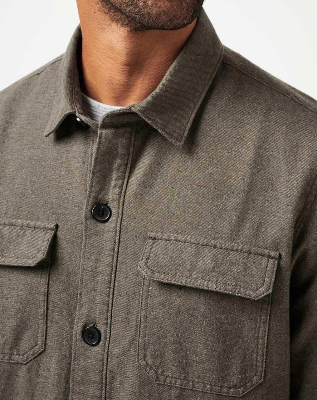 Dark Olive Travis Mathew Halfway There Shirt Jacket | DMFX90436