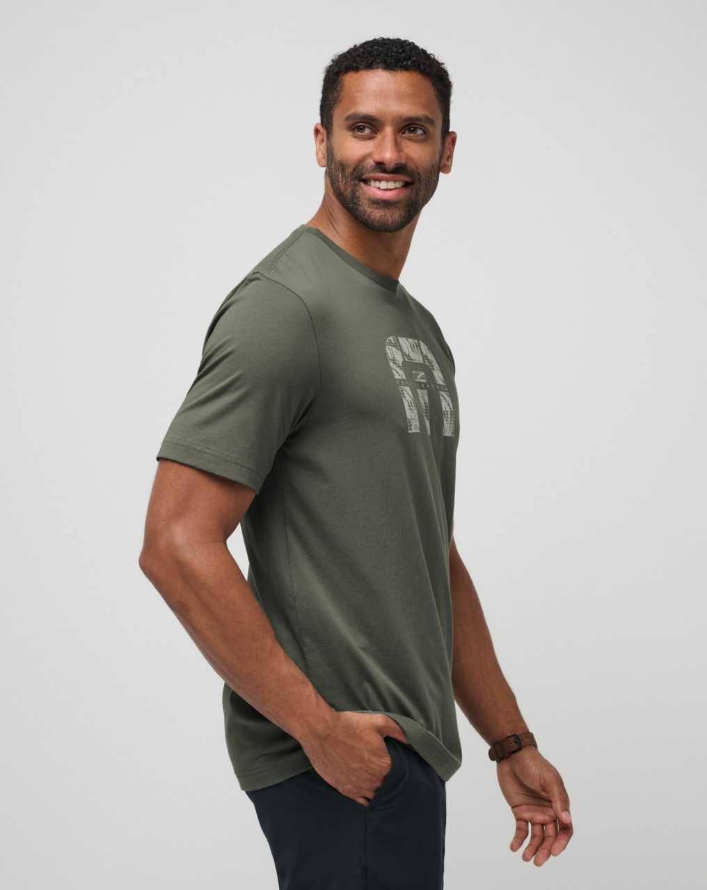 Dark Olive Travis Mathew Port Planner Tee | YBMH53740