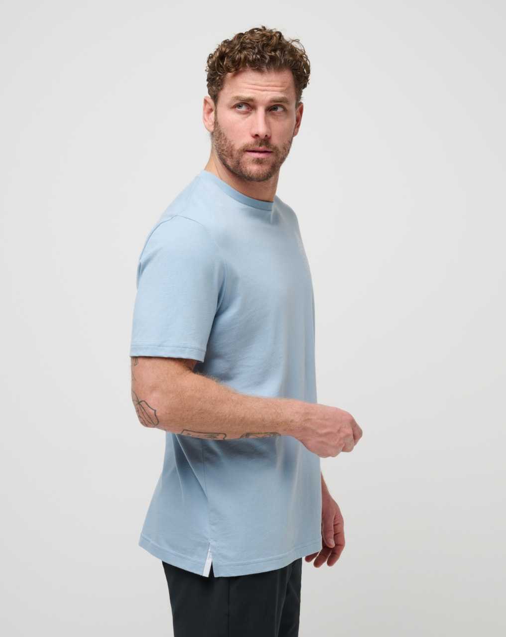 Dusty Blue Travis Mathew Name Association Tee | KPGJ20198