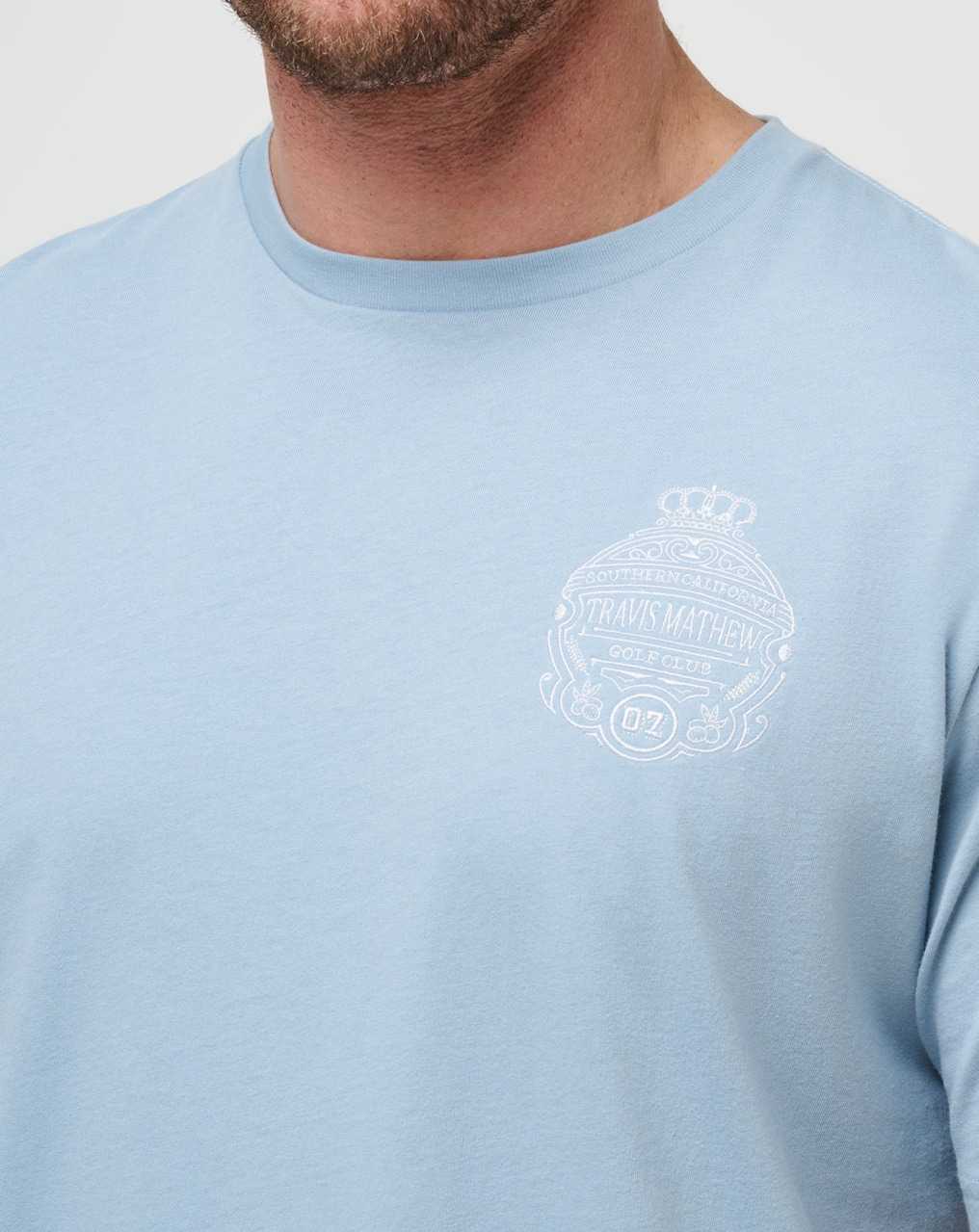 Dusty Blue Travis Mathew Name Association Tee | KPGJ20198