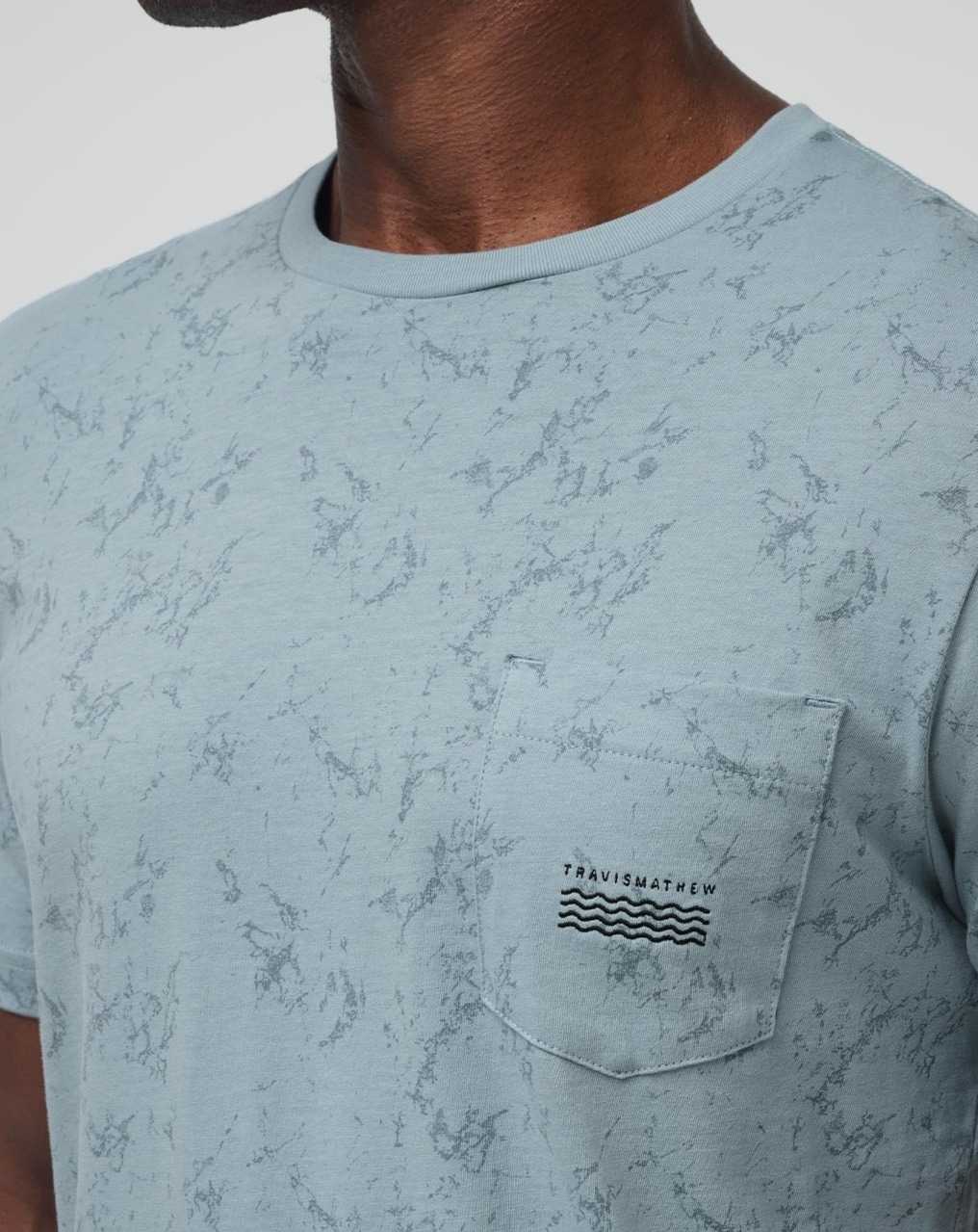 Dusty Blue Travis Mathew Warmer Tides Pocket Tee | FXZO70184