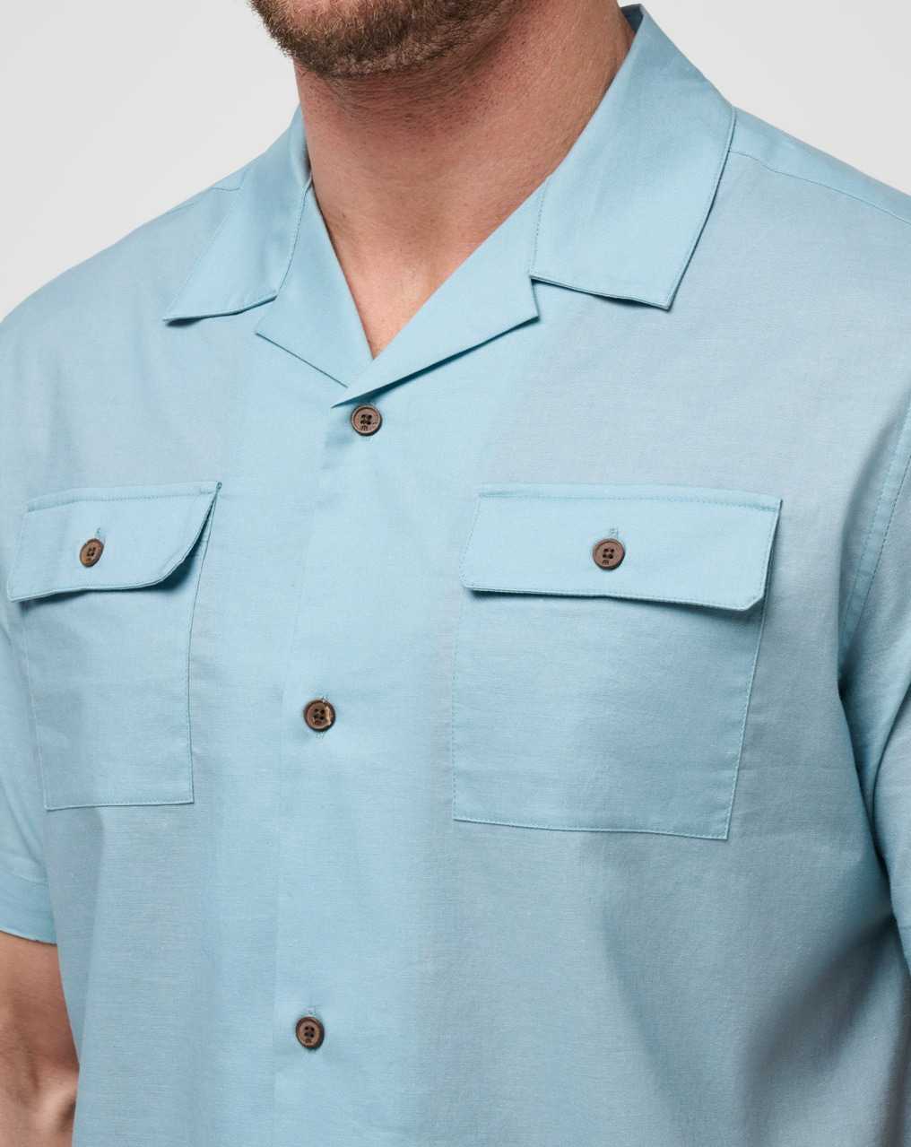 Dusty Blue Travis Mathew Windy Bay Button-up | PNCK46198