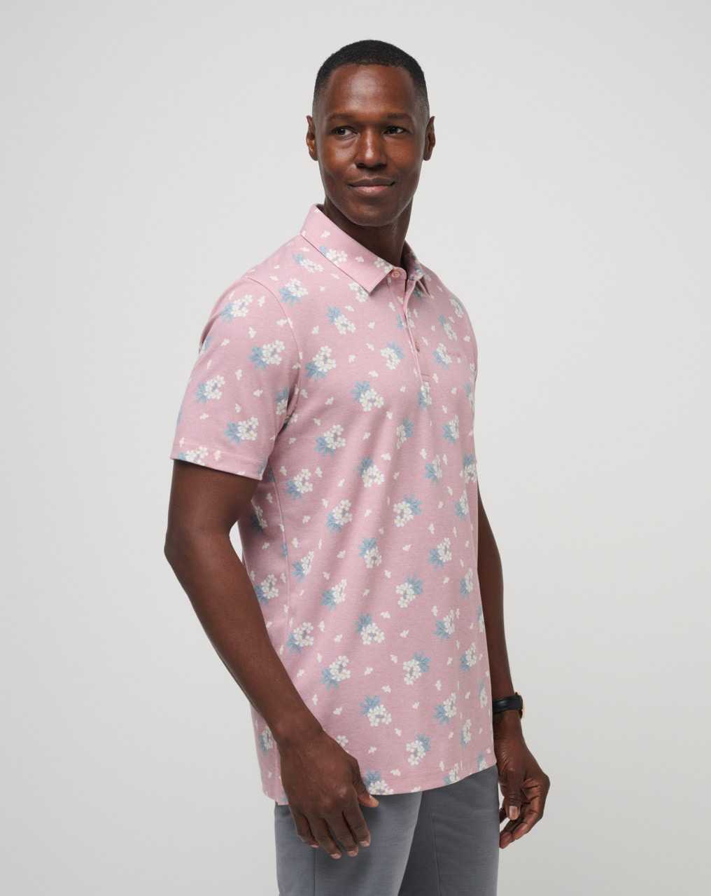 Dusty Rose Travis Mathew Arbor Wave Polo | HVPI83105