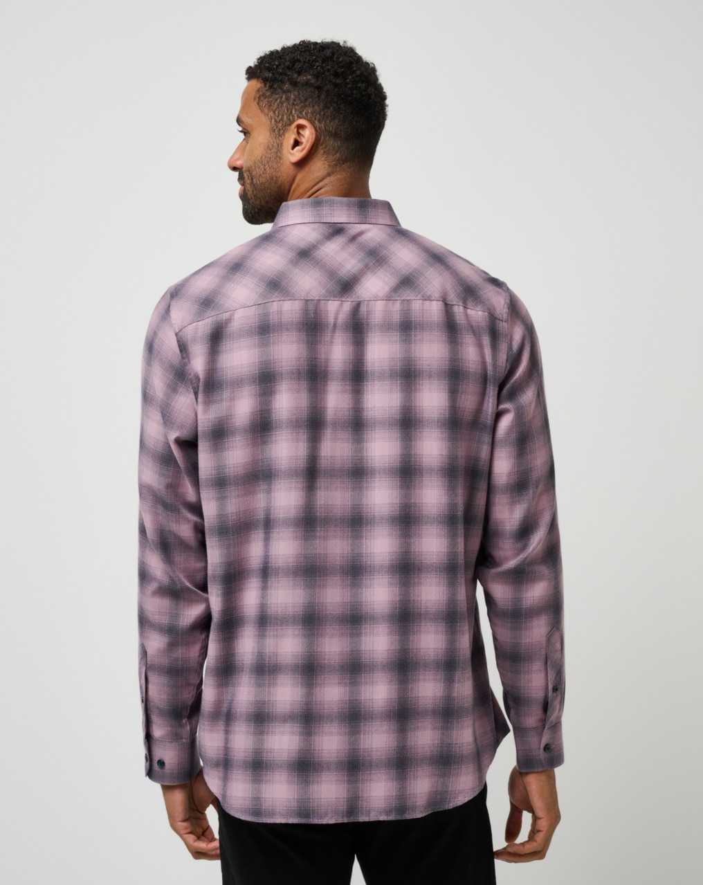 Elderberry/Total Eclipse Travis Mathew Cloud Plaid Flannel Button-up | BLDR30472