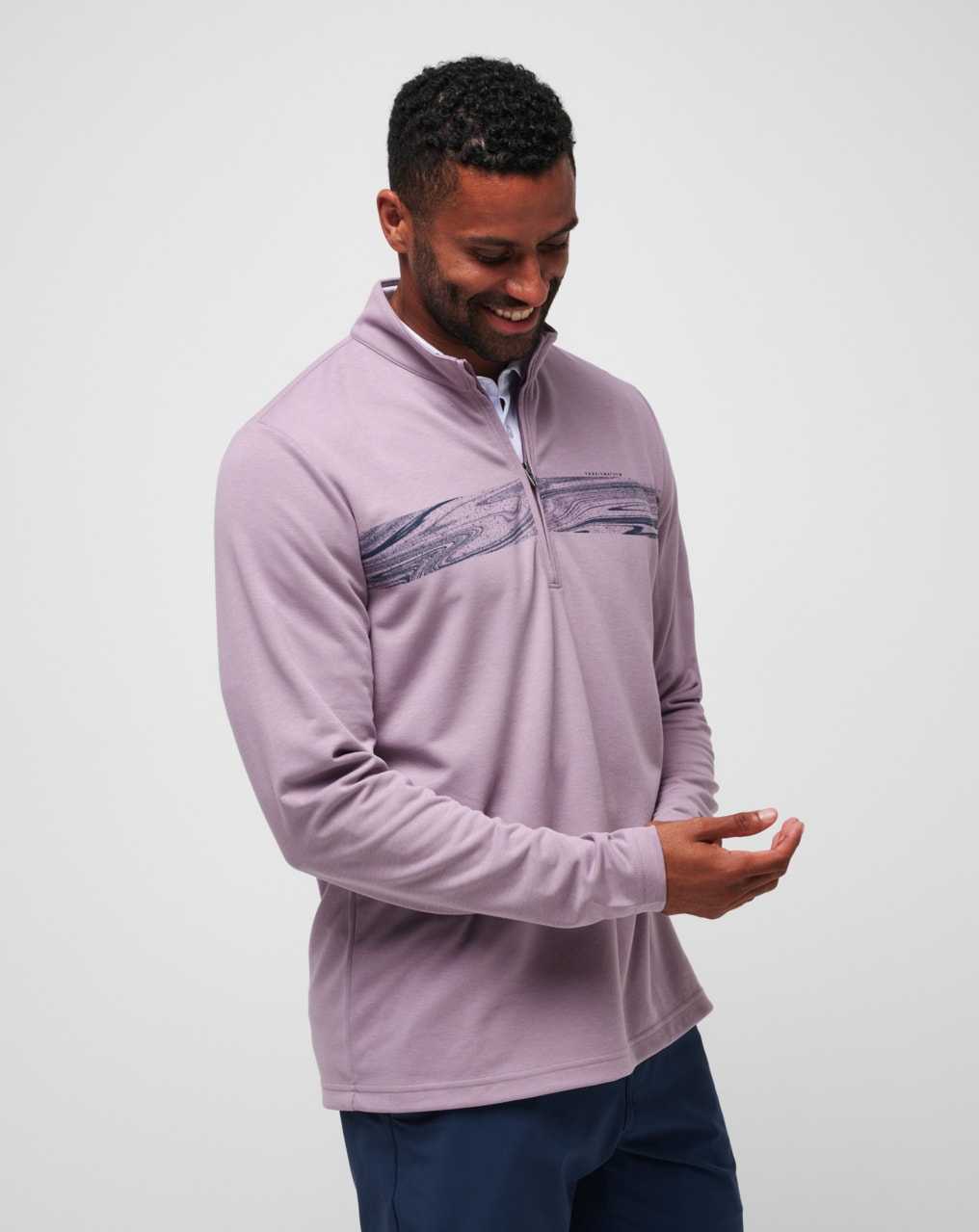 Elderberry Travis Mathew Upgraded Chest Stripe Quarter Zip | YIDP15724