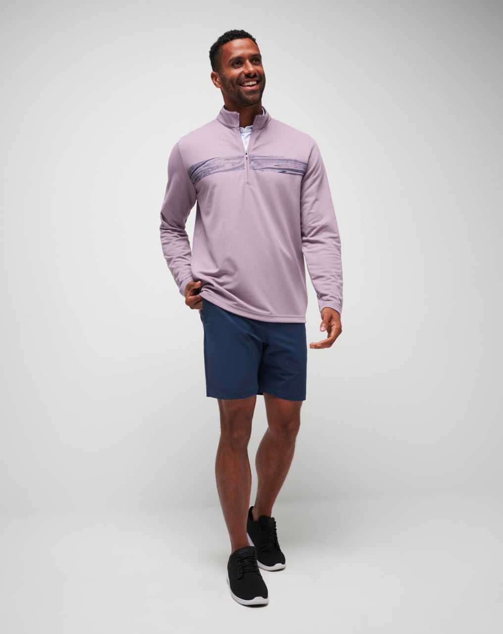 Elderberry Travis Mathew Upgraded Chest Stripe Quarter Zip | YIDP15724