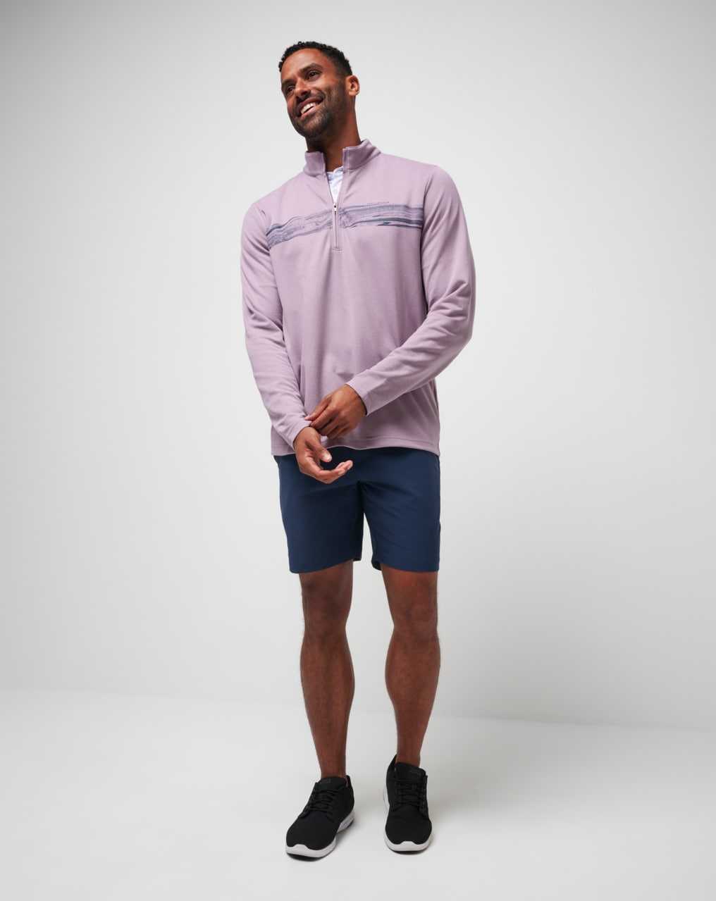 Elderberry Travis Mathew Upgraded Chest Stripe Quarter Zip | YIDP15724