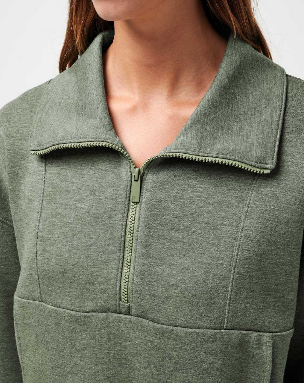 Heather Agave Green Travis Mathew Skyloft Soft Half Zip | JCBN53679