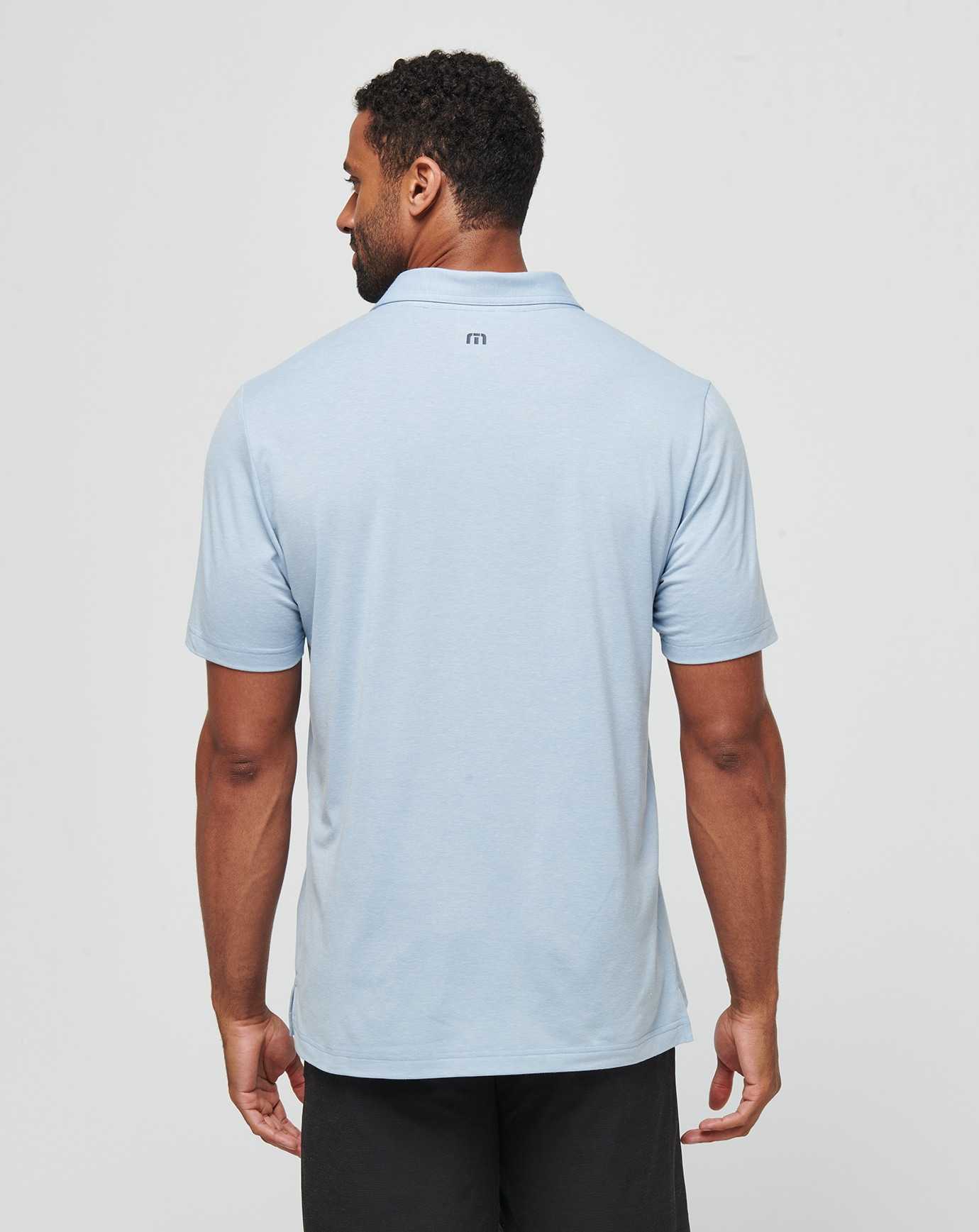 Heather Ash Blue Travis Mathew Jungle Pyramid Polo | EFNY36180