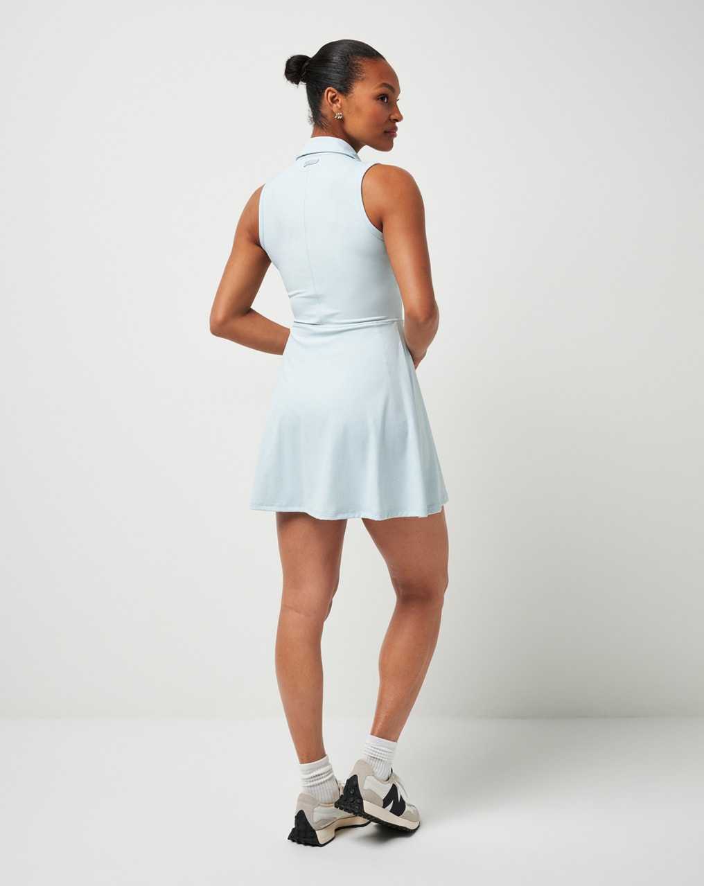 Heather Baby Blue Travis Mathew Moveknit Sleeveless Polo Dress 2.0 | ETAK45670