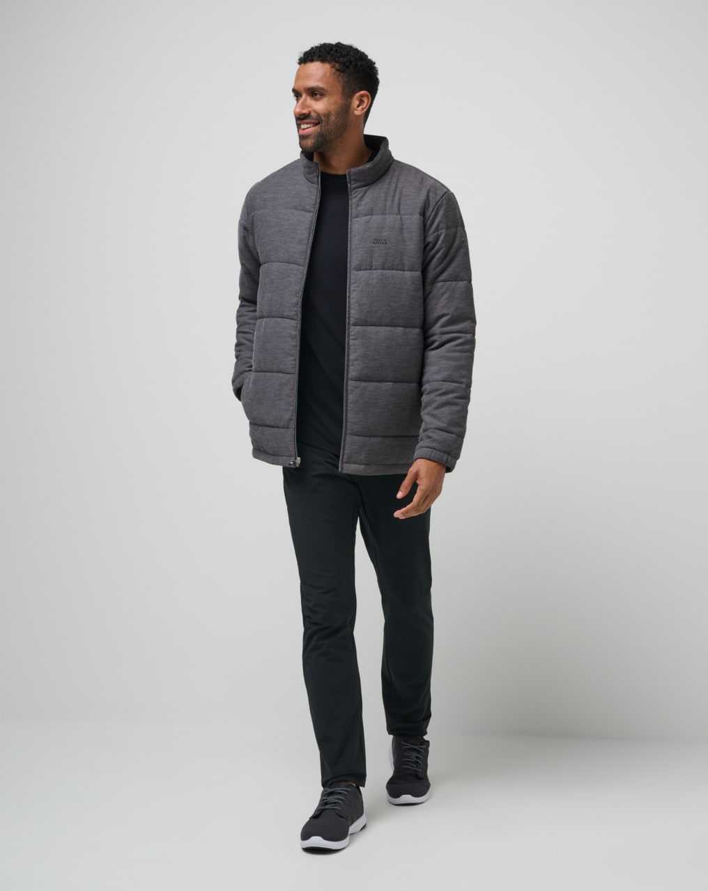 Heather Black Travis Mathew Climate Drop Jacket | CRLU46279