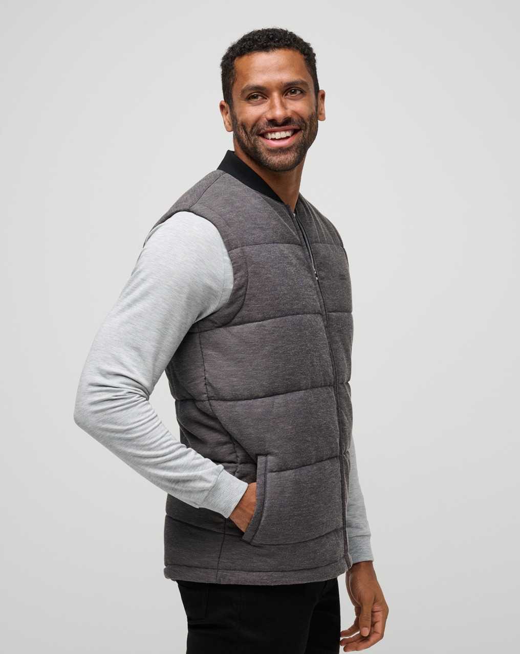 Heather Black Travis Mathew Climate Drop Vest | WJFI19425