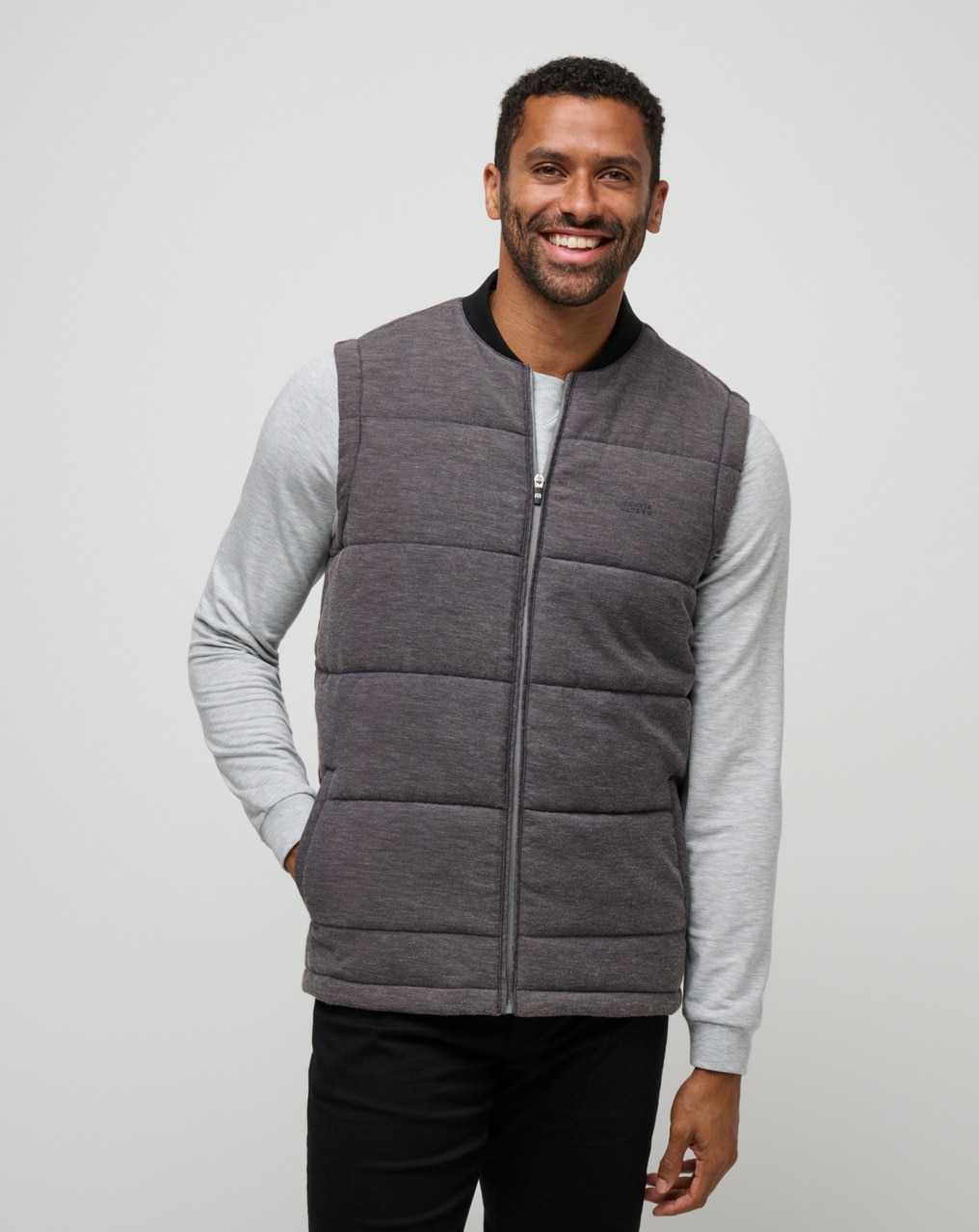 Heather Black Travis Mathew Climate Drop Vest | WJFI19425