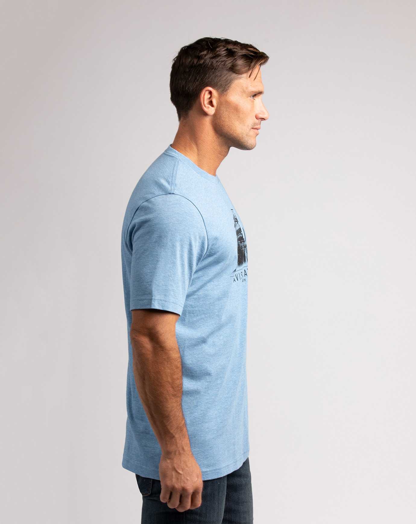 Heather Blue Travis Mathew Across The Plateau Tee | MGWP50691