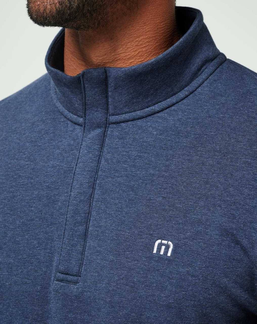 Heather Blue Travis Mathew Cloud Quarter Zip 2.0 | THGF24193