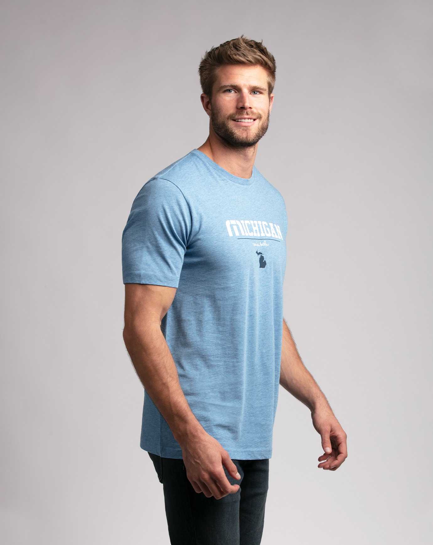 Heather Blue Travis Mathew Mackinac Tee | VEXP01863