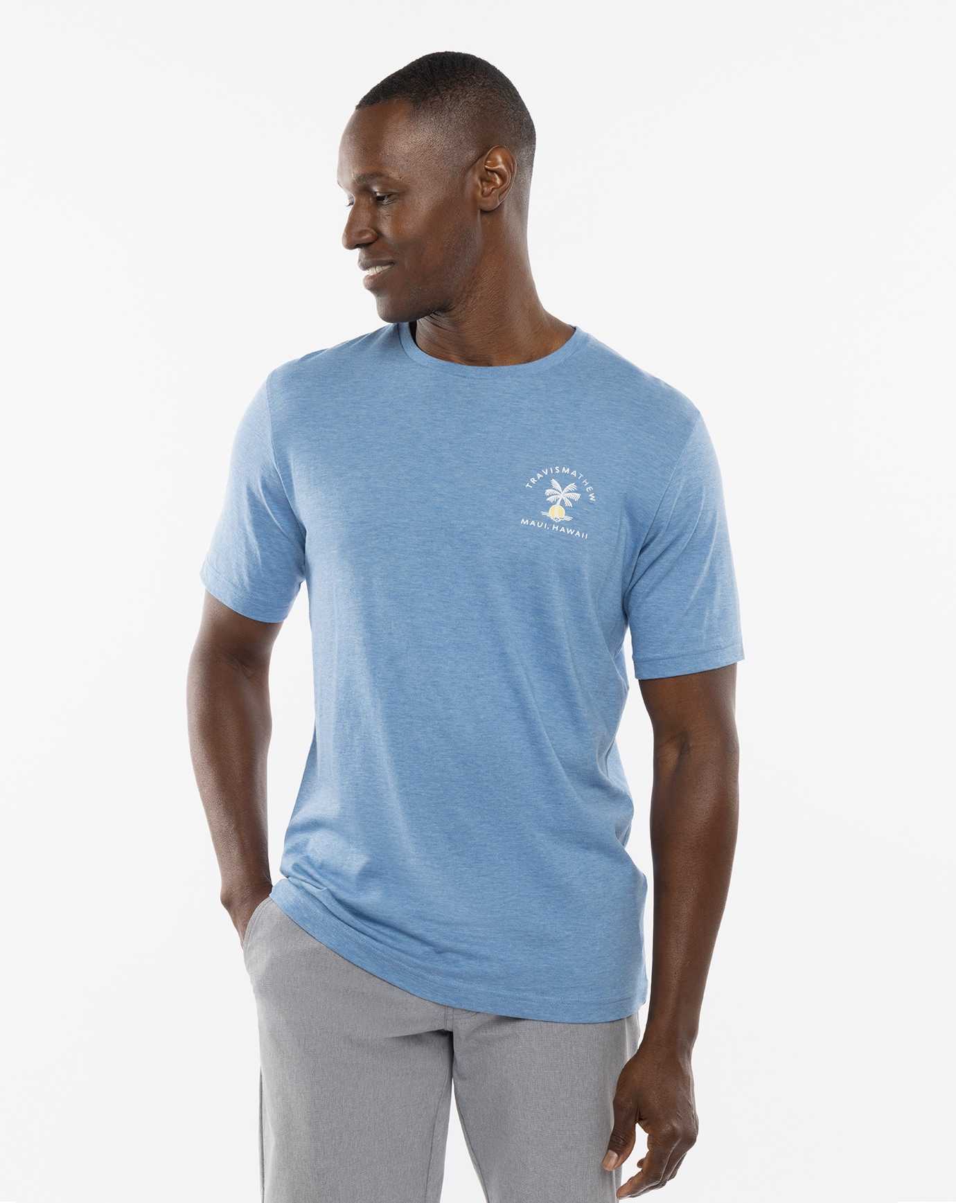 Heather Blue Travis Mathew Private Air Tee | XWEA53071