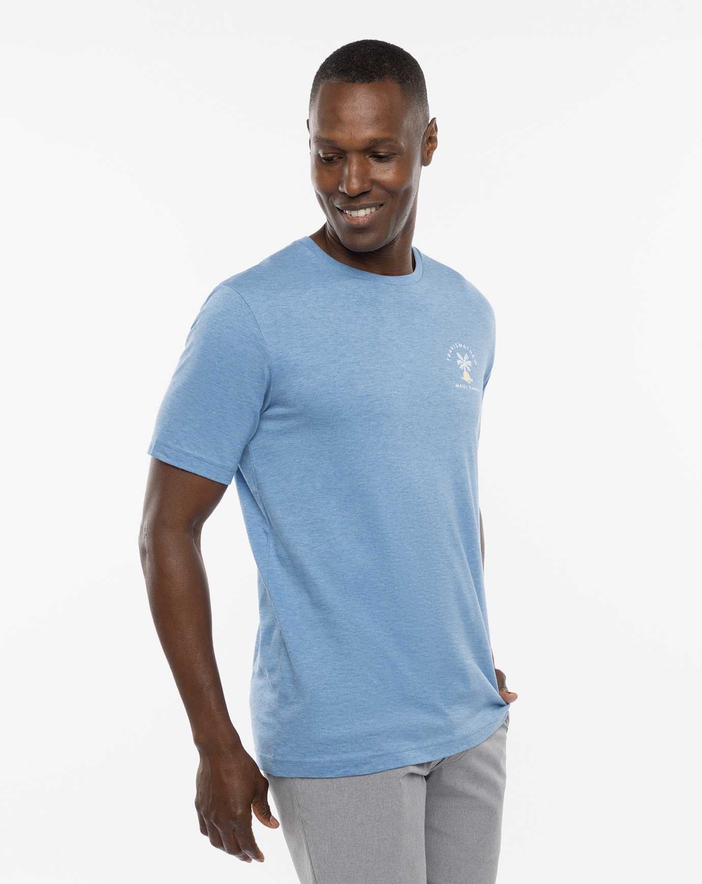 Heather Blue Travis Mathew Private Air Tee | XWEA53071