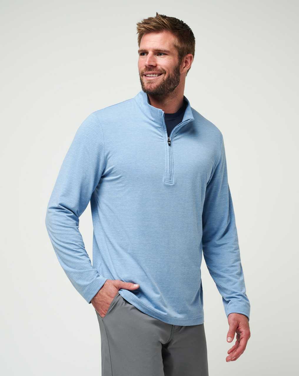 Heather Blue Travis Mathew The Heater Quarter Zip | RTQU46210