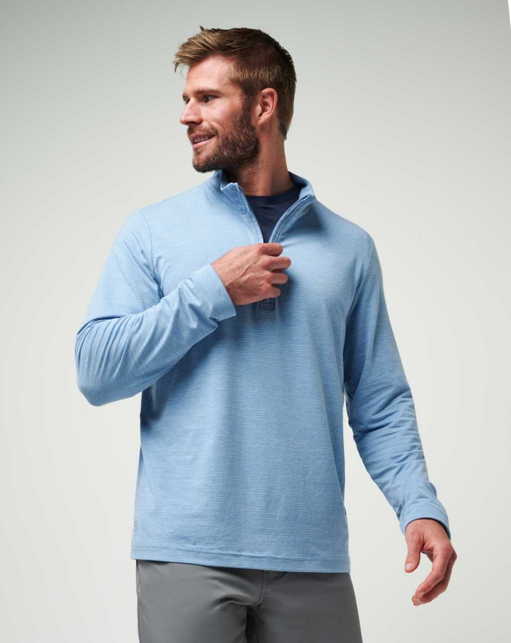 Heather Blue Travis Mathew The Heater Quarter Zip | RTQU46210