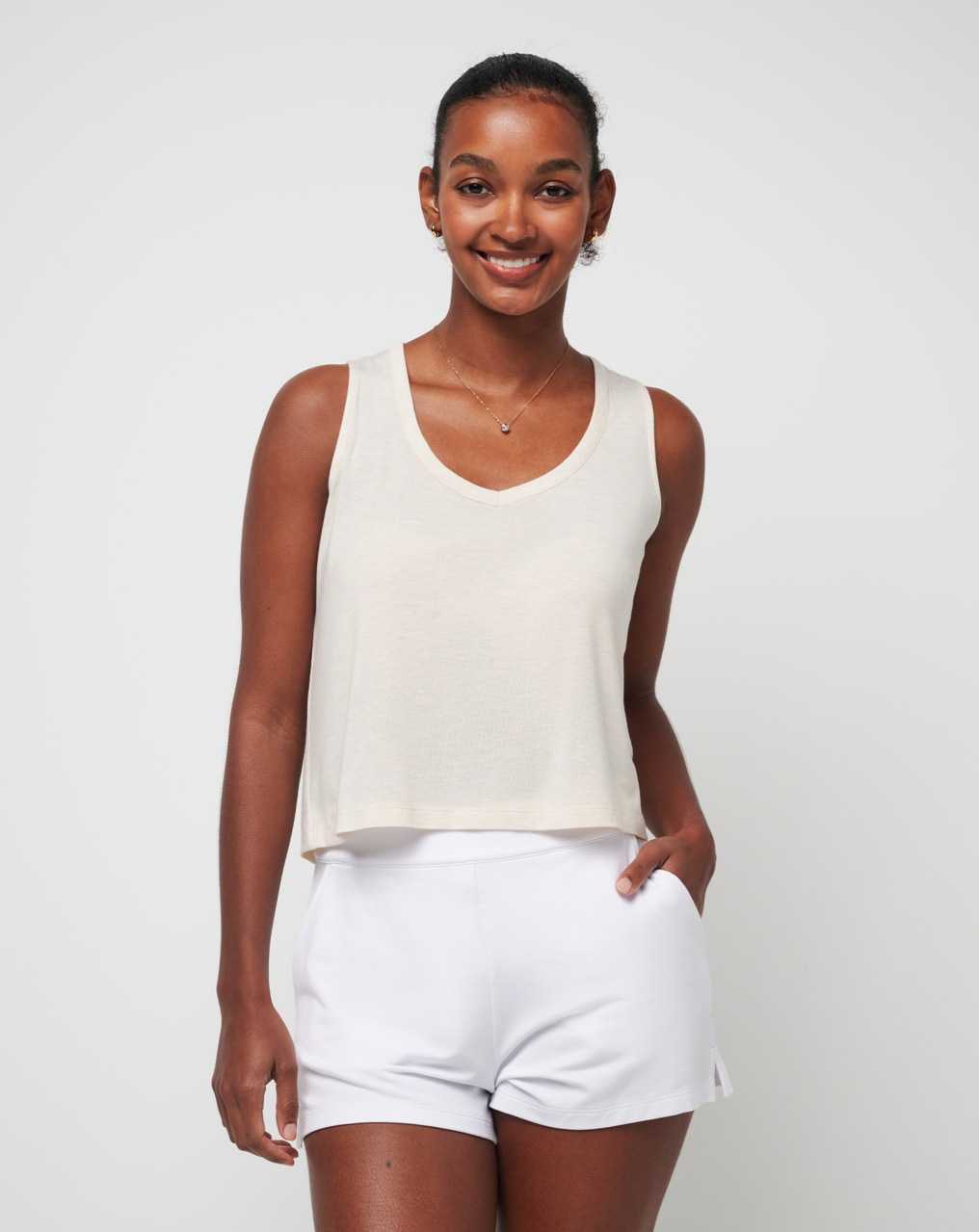 Heather Brazilian Sand Travis Mathew Sun Shimmer Tissue Tank | SXIB41928