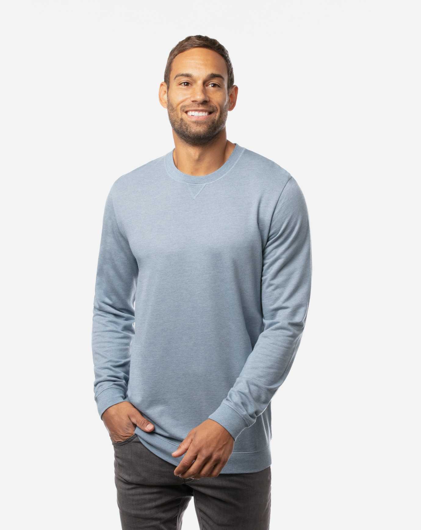 Heather Copen Blue Travis Mathew Fink 2.0 Crewneck | TGWD34780