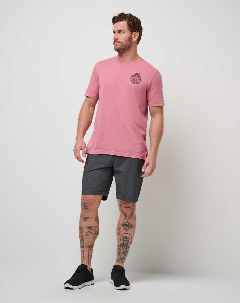 Heather Dark Grey Travis Mathew Baggage Claim Short 7in | CLYH06843