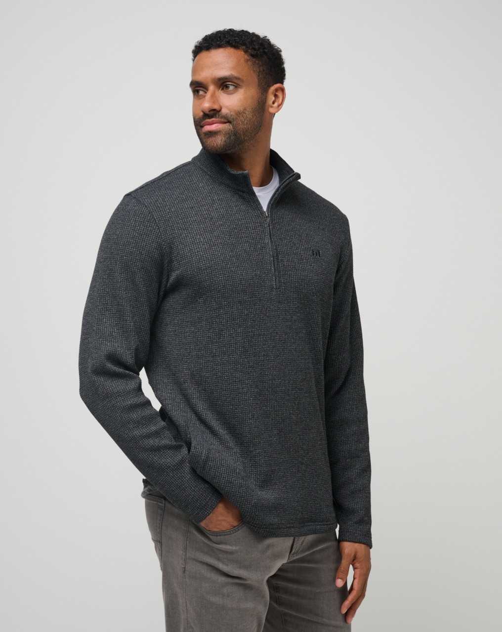 Heather Dark Grey Travis Mathew Last Sunset Quarter Zip | GWCN10472