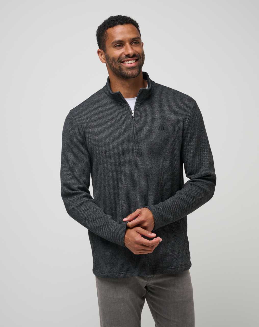 Heather Dark Grey Travis Mathew Last Sunset Quarter Zip | GWCN10472