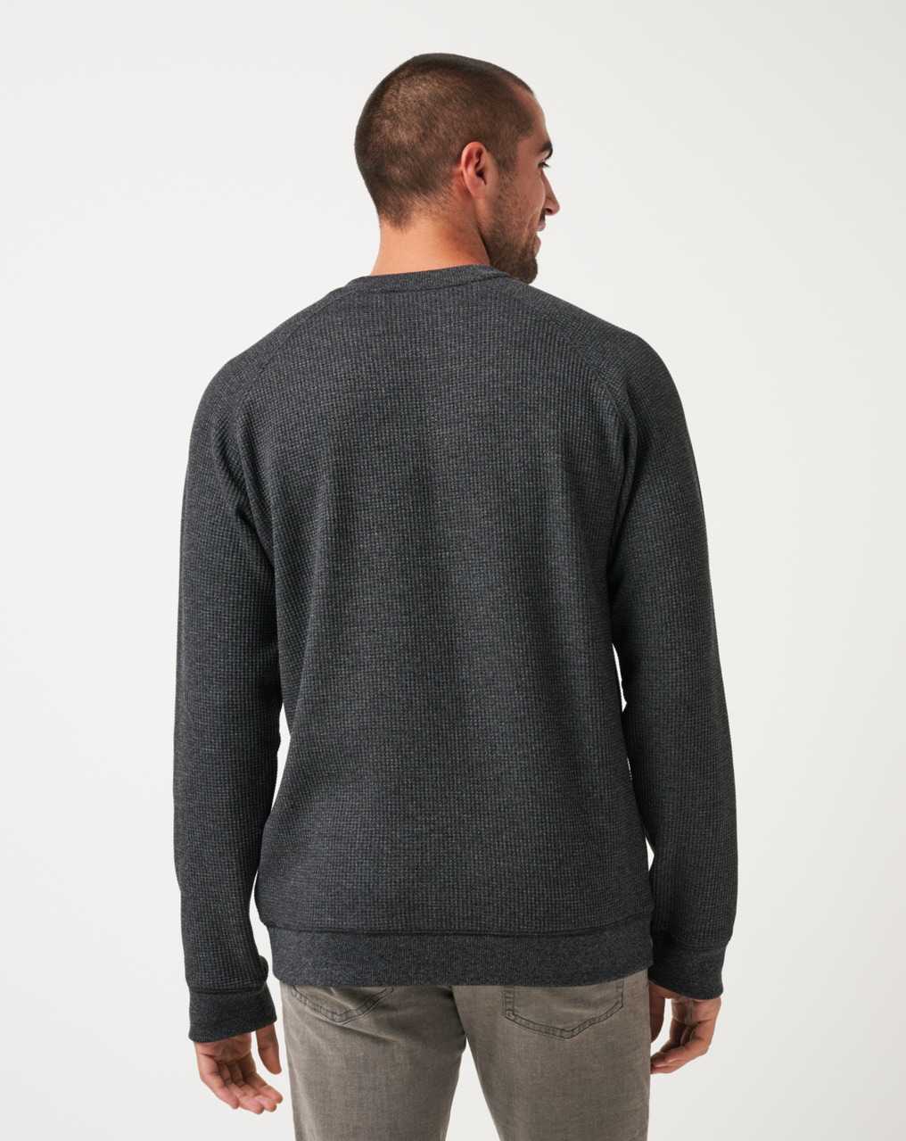 Heather Dark Grey Travis Mathew Storm Brew Cloud Waffle Henley | MBVL41789