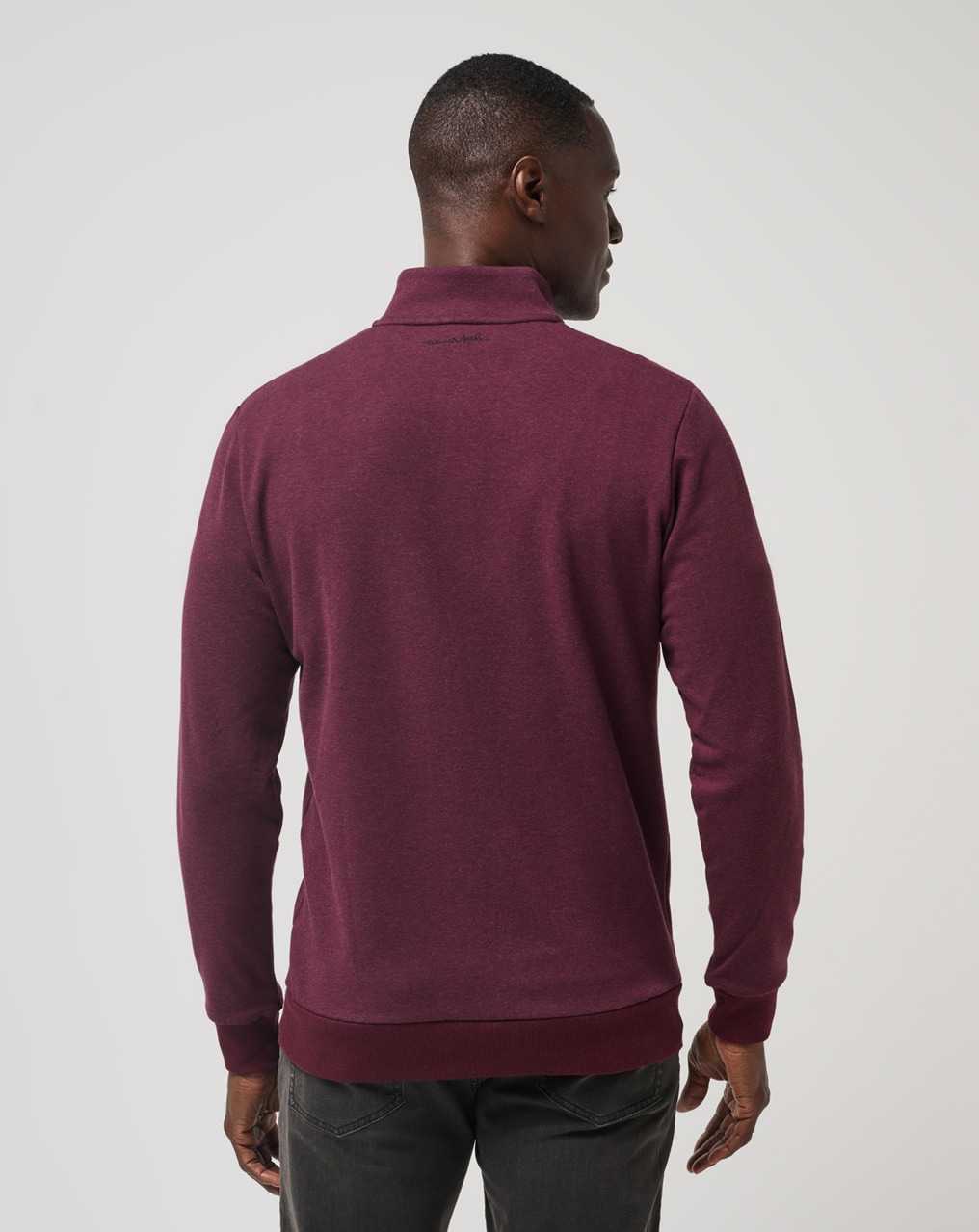 Heather Dark Red Travis Mathew Cloud Quarter Zip 2.0 | NIUM27693