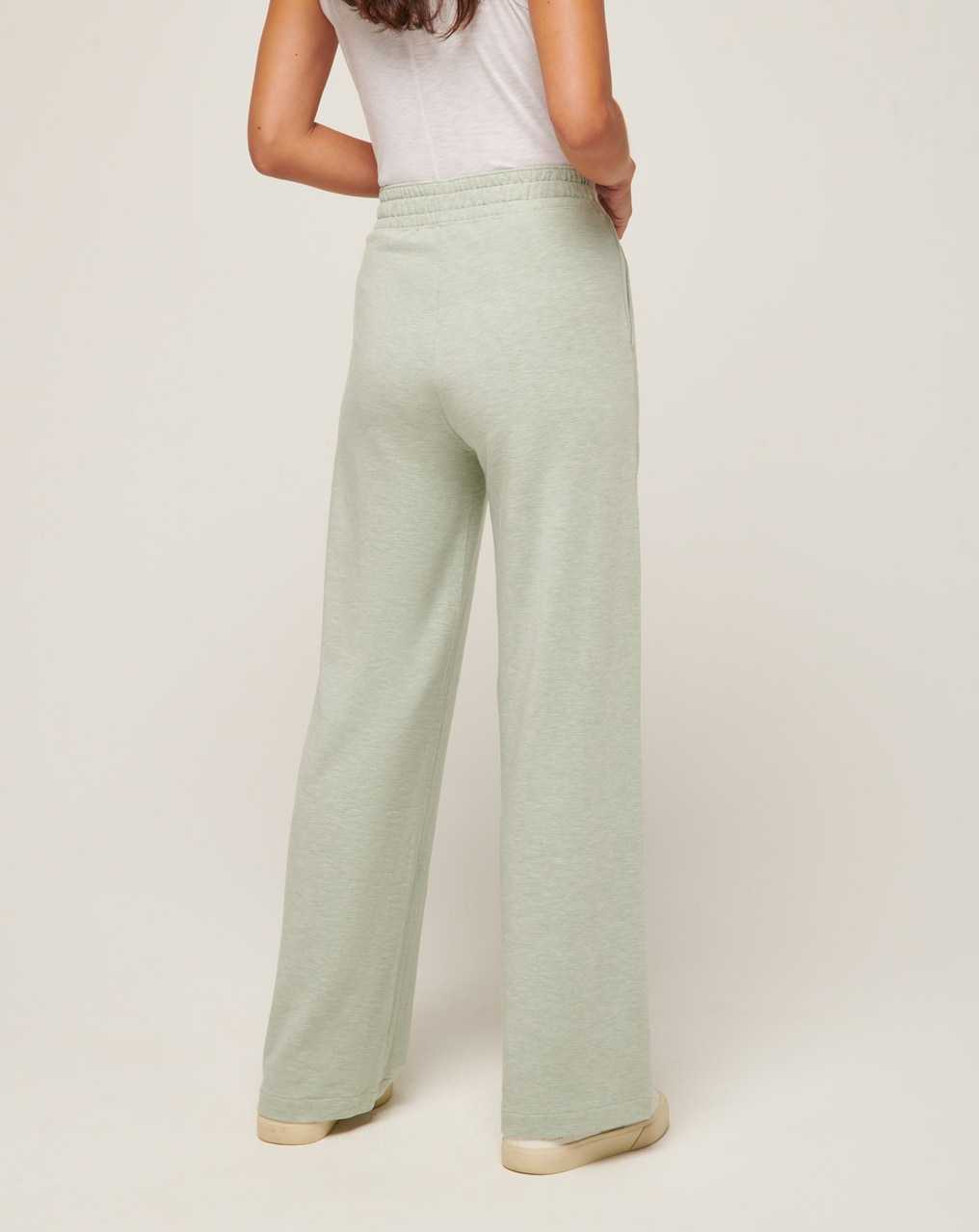 Heather Desert Sage Travis Mathew Connecting Flight Cloud Terry Wide Leg Pant | HYAK74389