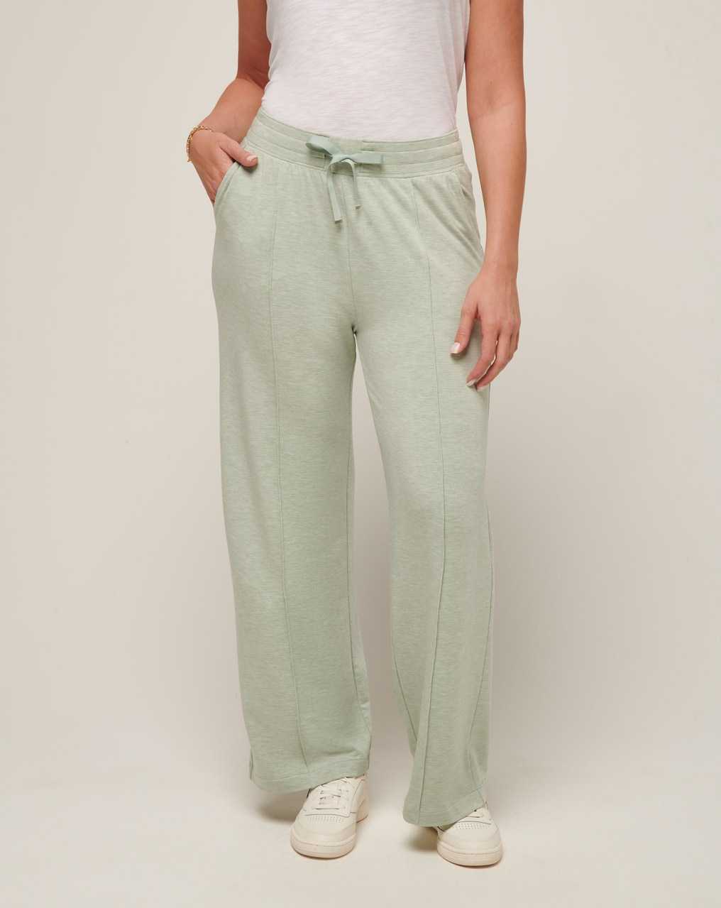 Heather Desert Sage Travis Mathew Connecting Flight Cloud Terry Wide Leg Pant | HYAK74389