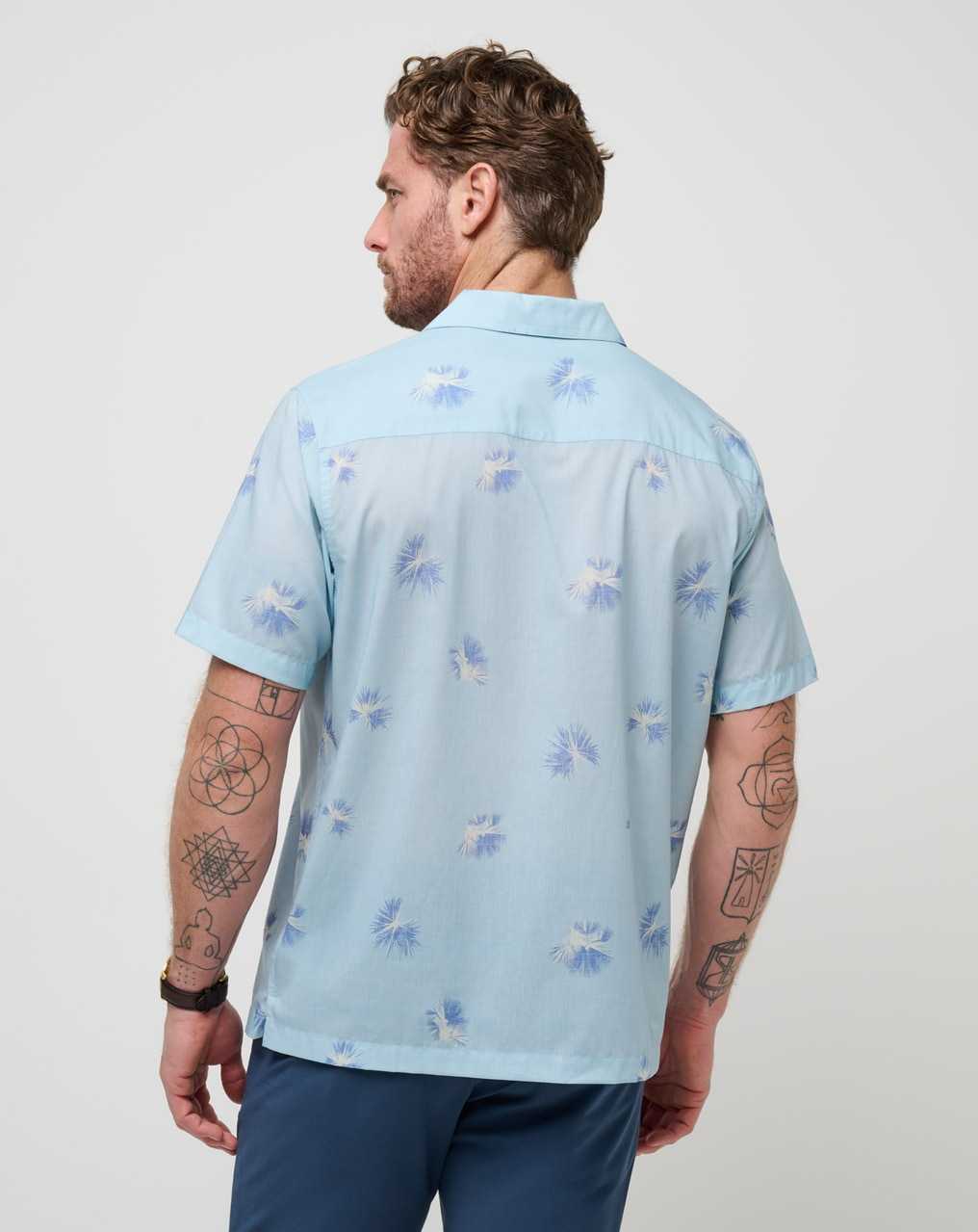 Heather Dream Blue Travis Mathew Casino Holiday Button-up | HXLJ03692