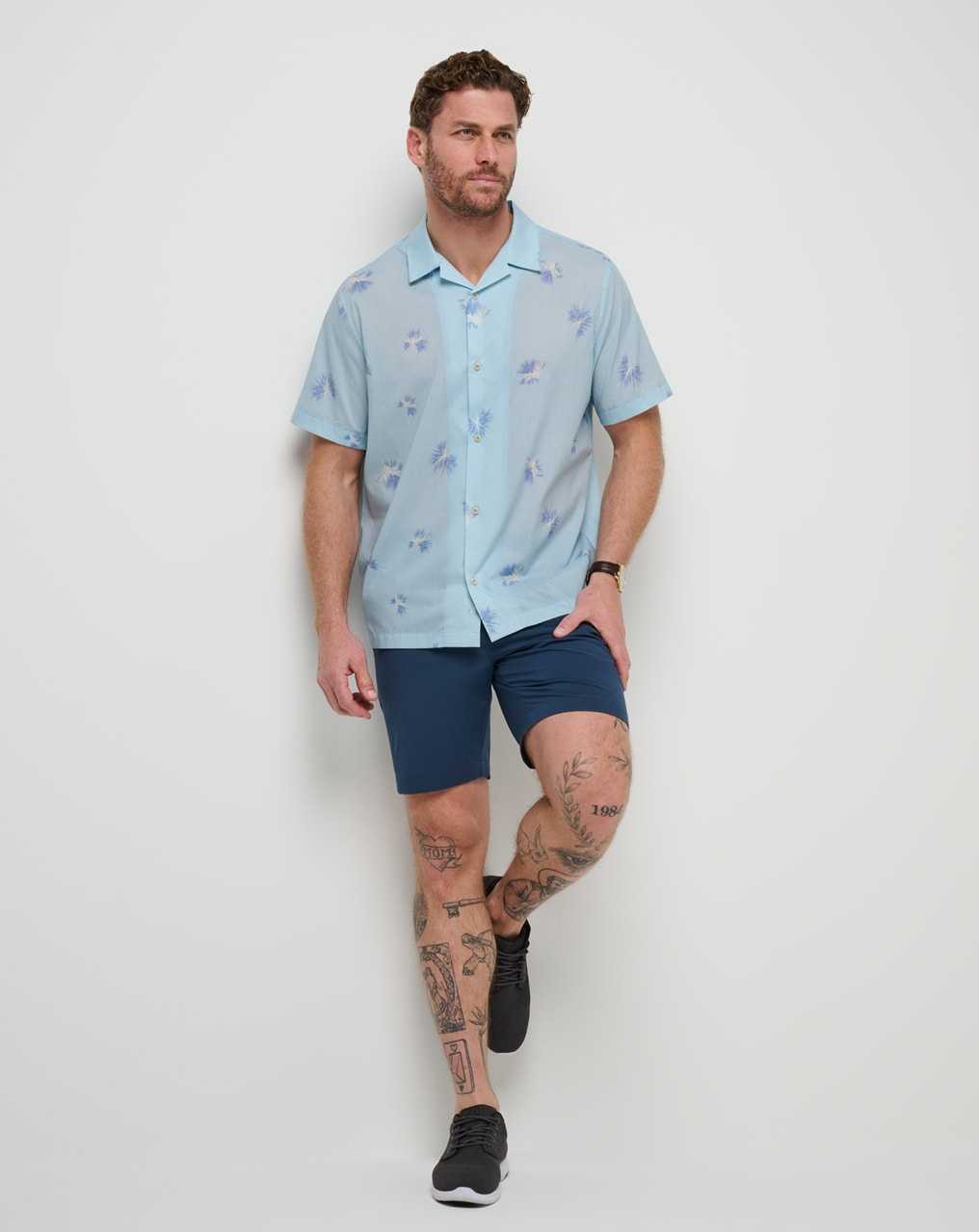 Heather Dream Blue Travis Mathew Casino Holiday Button-up | HXLJ03692