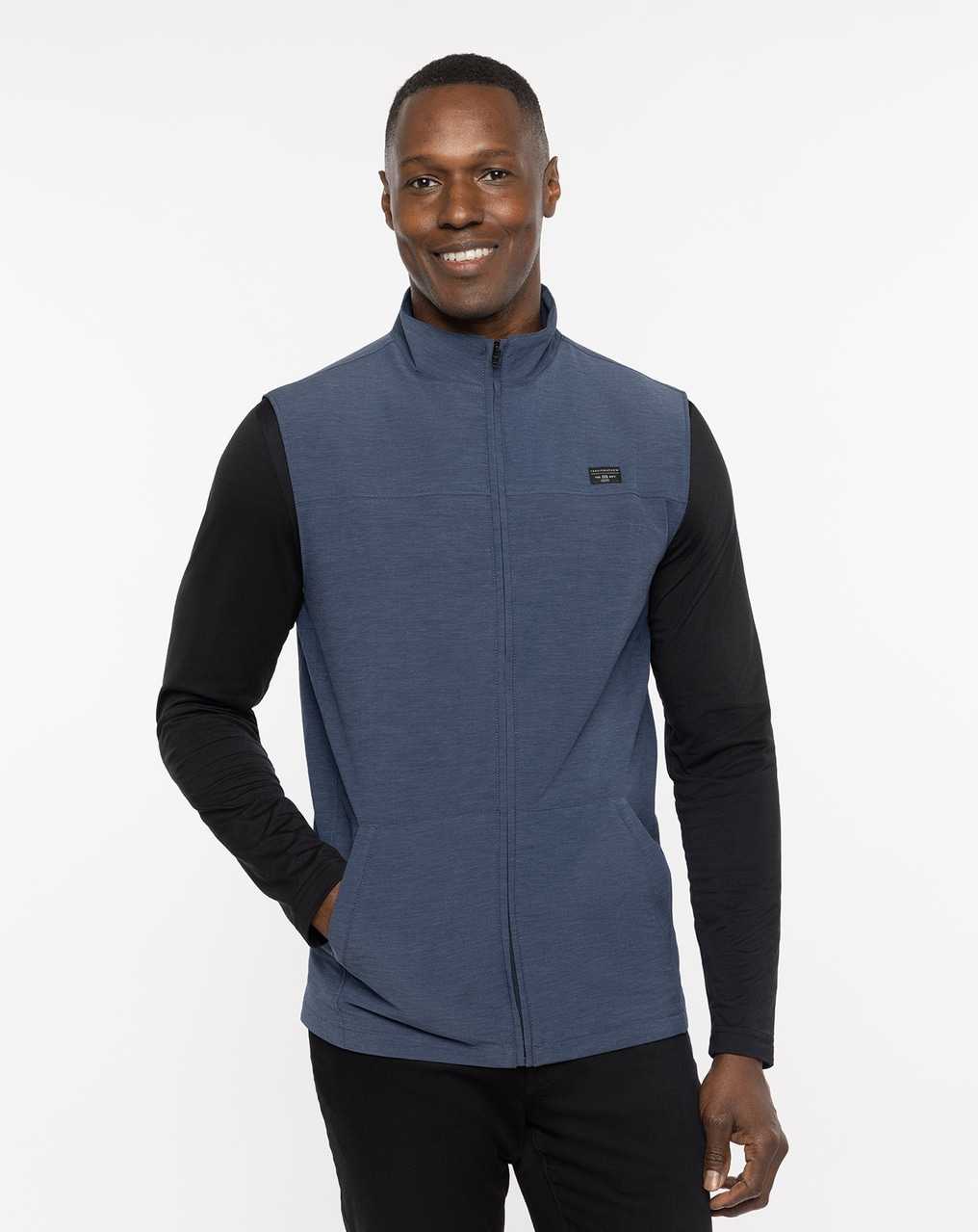 Heather Dress Blues Travis Mathew Top Of The Line Vest | NQYM24051