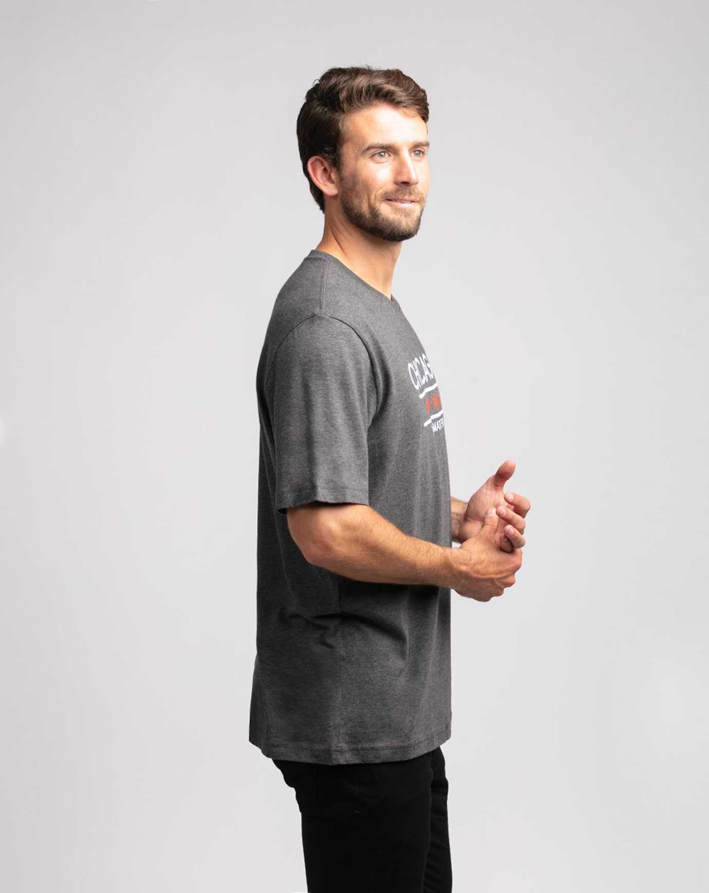 Heather Grey Pinstri Travis Mathew Modernist Tee | KDLT75936